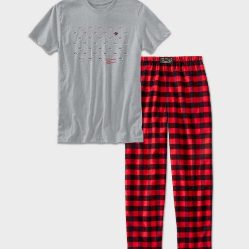 Adult Graphic Tee Cowadots Gray Pajama Set