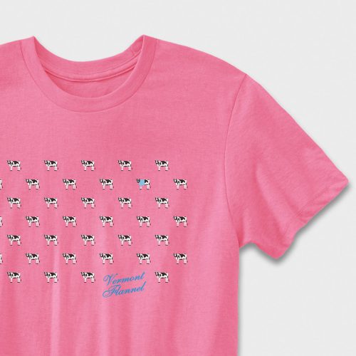 Adult Vermont Graphic Tee Cow A Dots Pink 2