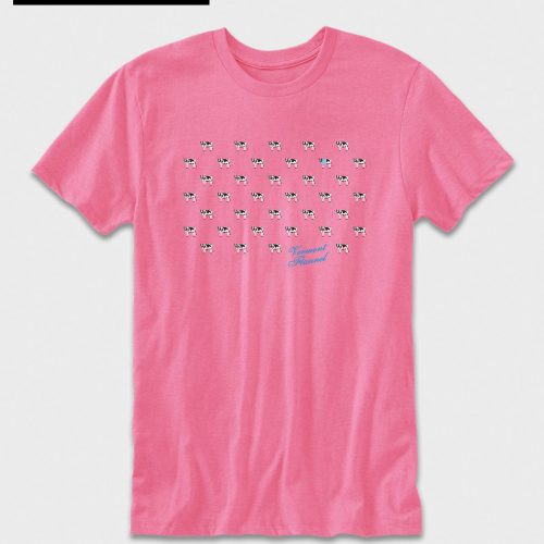 Adult Vermont Graphic Tee Cow A Dots Pink