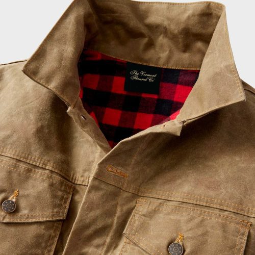 Field Khaki Waxed Canvas Jacket Collar