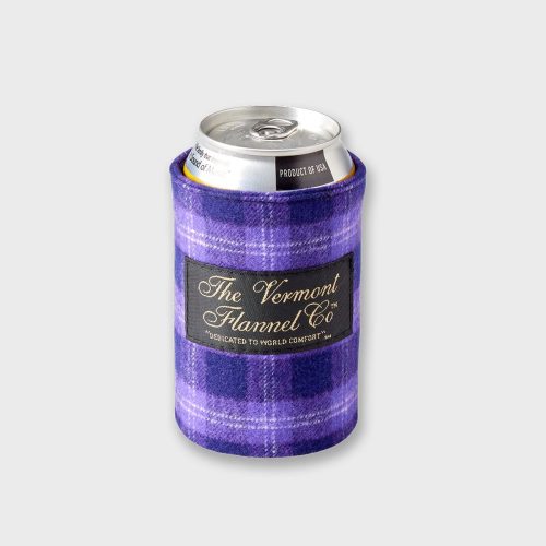 Flannel Beer Hug Koozie Purple Maze