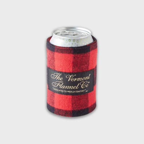 Flannel Beer Hug Koozie Red Buffalo