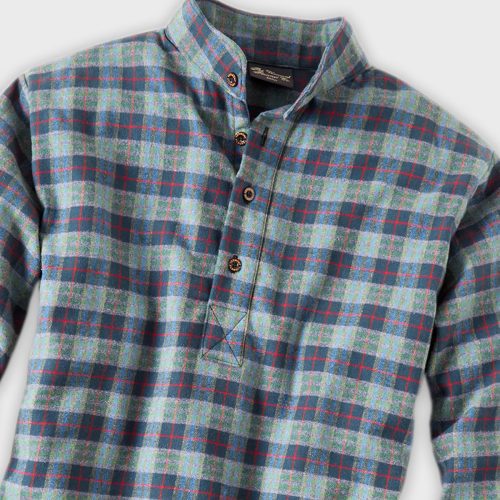 Flannel Henley Pullover Shirt Montana Green