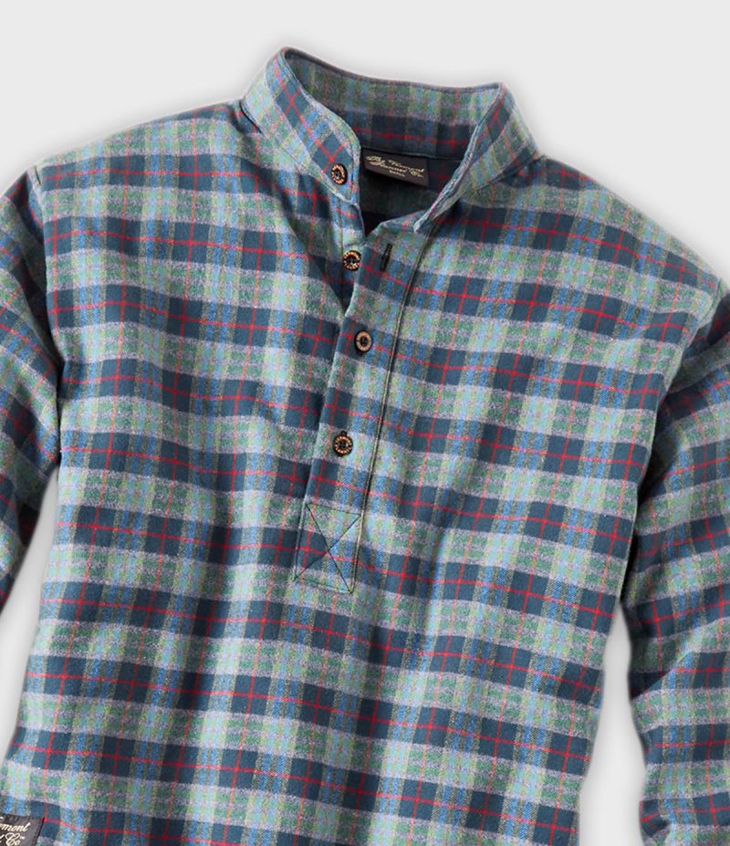 Flannel Henley Pullover Shirt Montana Green