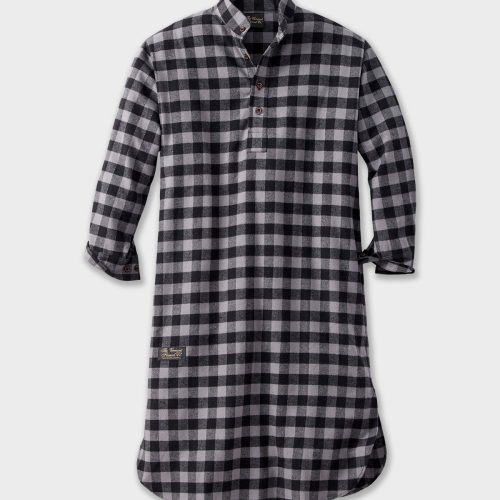 Flannel Night Shirt Gray Buffalo