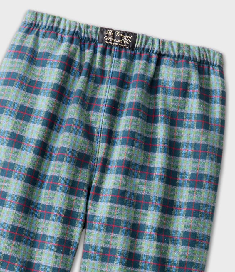 Flannel Pajama Pants Made in USA Montana Green Gray