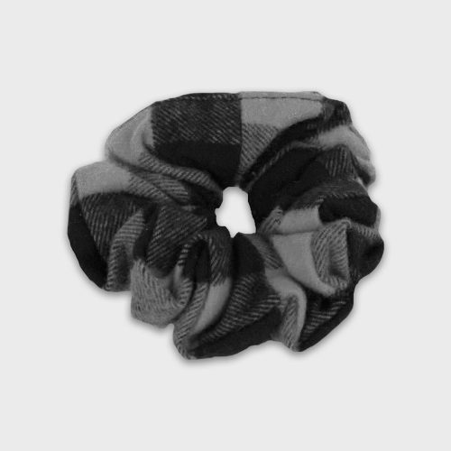 Flannel Scrunchie Gray Buffalo