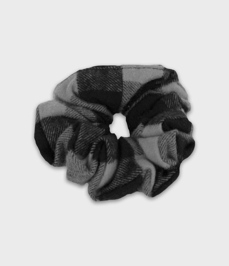 Flannel Scrunchie Gray Buffalo