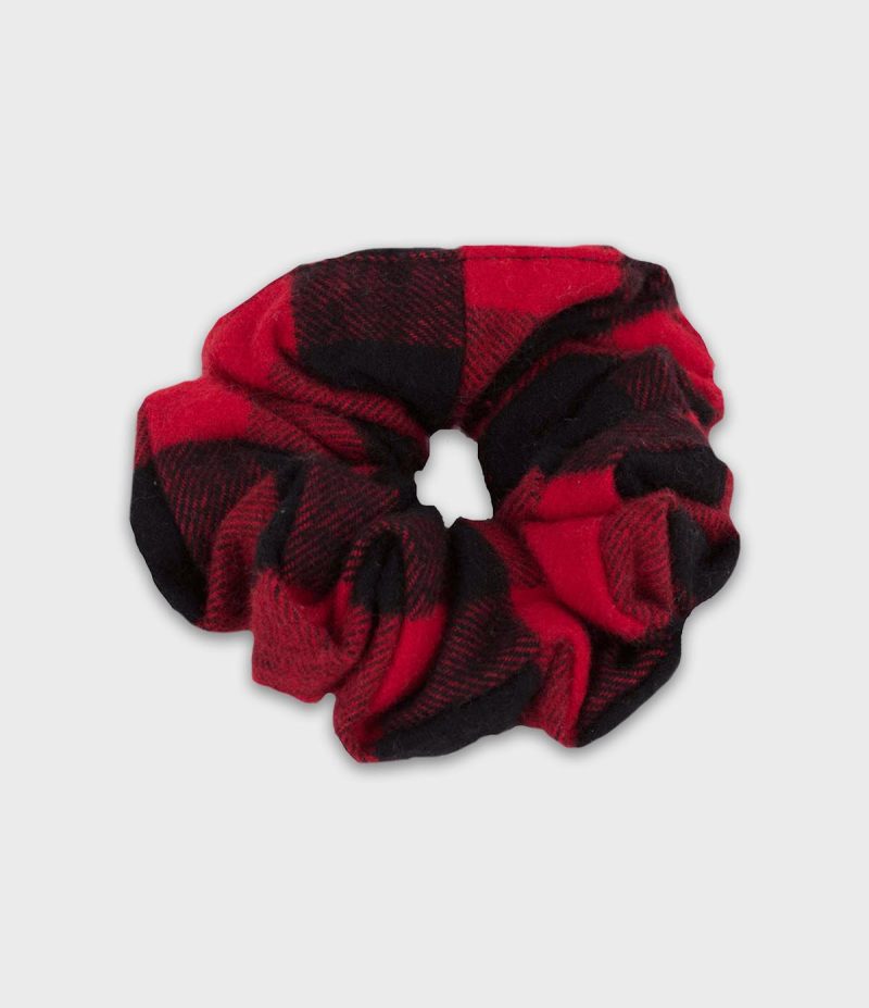 Flannel Scrunchie Red Buffalo