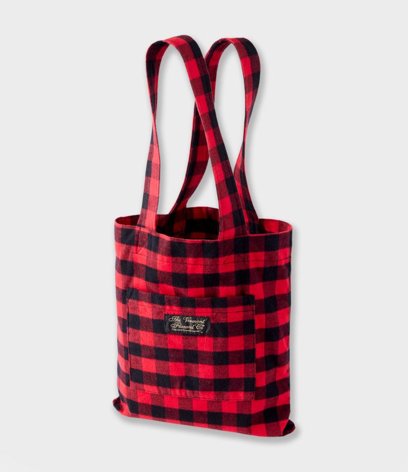 Flannel Tote Bag Red Buffalo