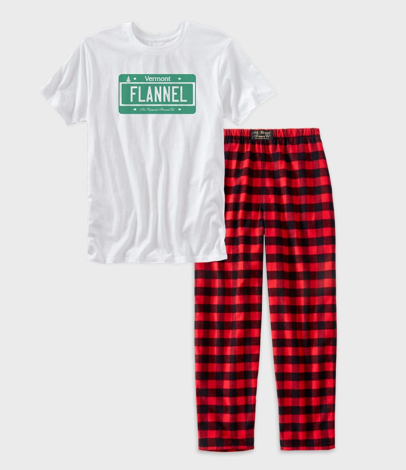 VFC Graphic Tee Flannel License Plate Pajama Set