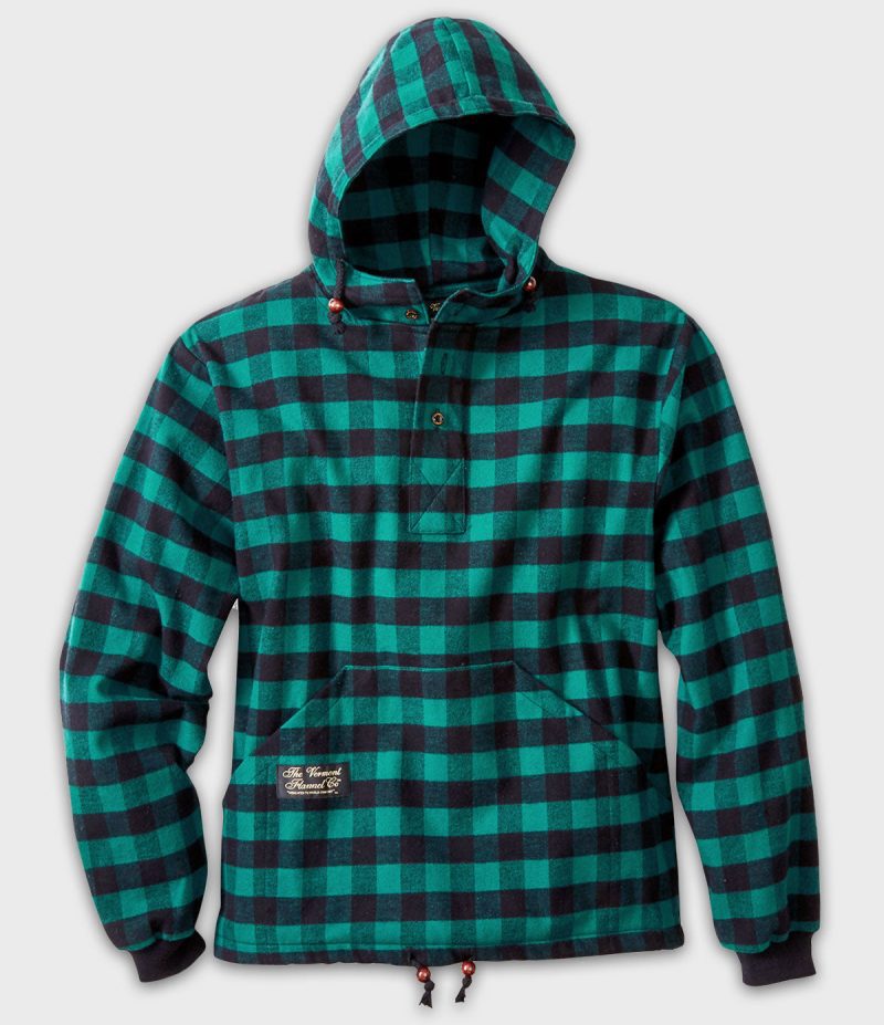 VFC Hooded Green Buffalo Flannel Pullover 20240613