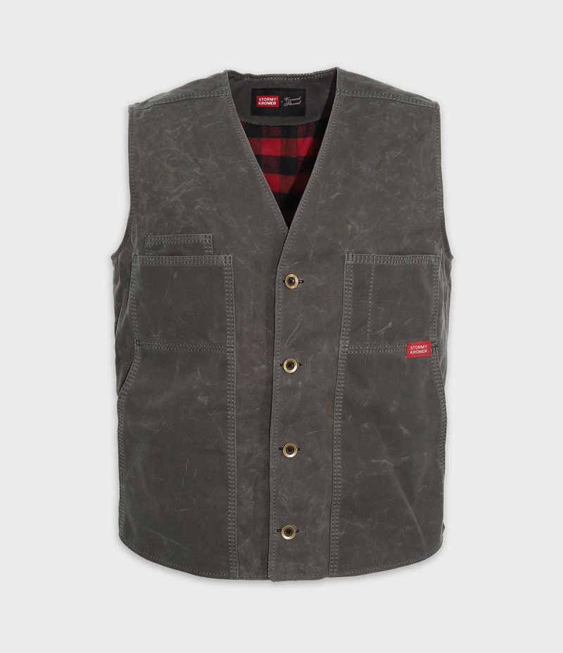 VFC Stormy Kromer Waxed Canvas Flannel Vest Red Buffalo 1c44e689 2201 4451 8a77 fcc925d40d9f