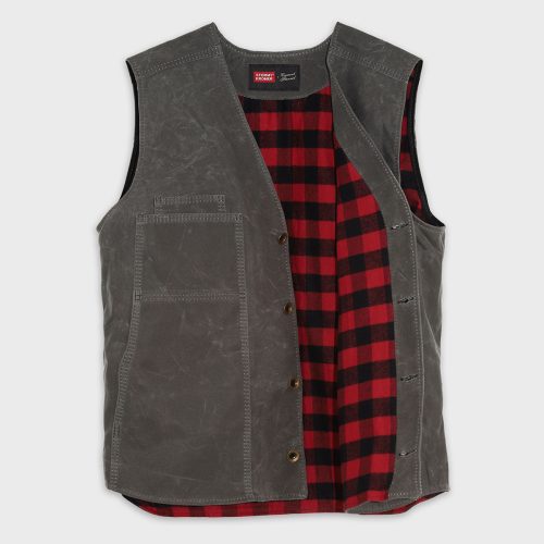 VFC Stormy Kromer Waxed Canvas Flannel Vest Red Buffalo Interior 435372dc 8d8b 4622 964f f2bcc8bf712e