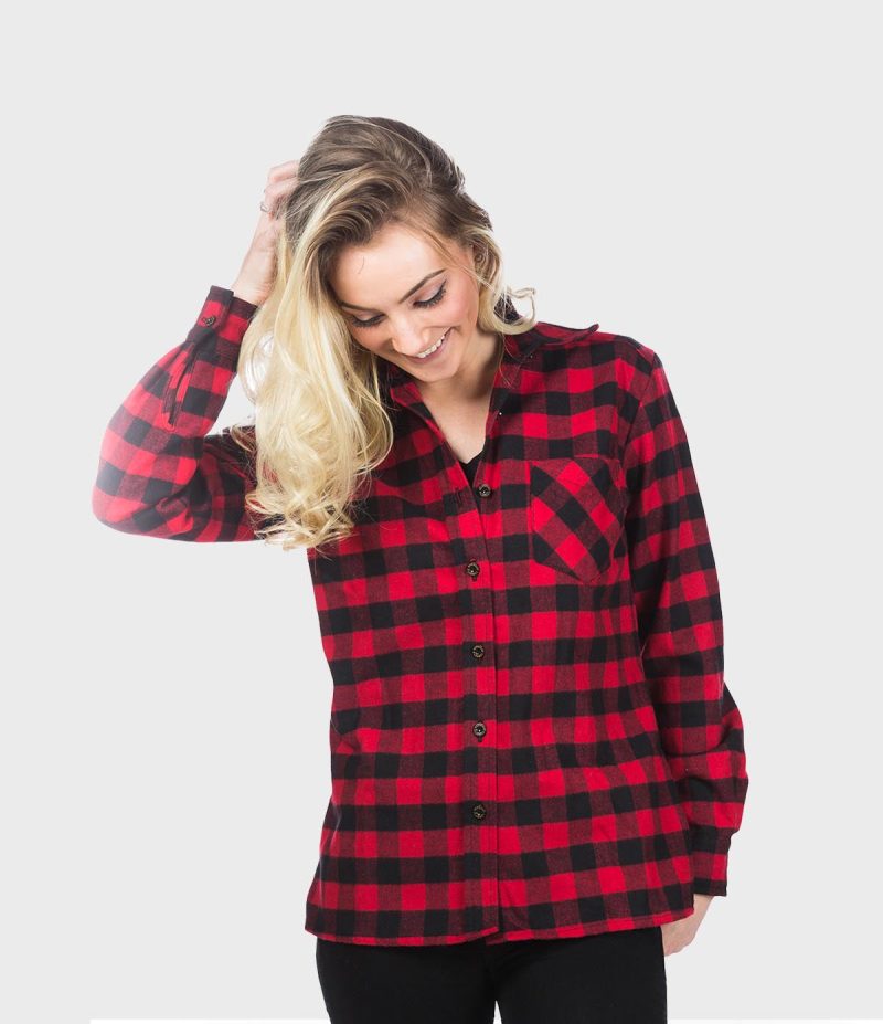 Womens Button Down Flannel Shirt 3